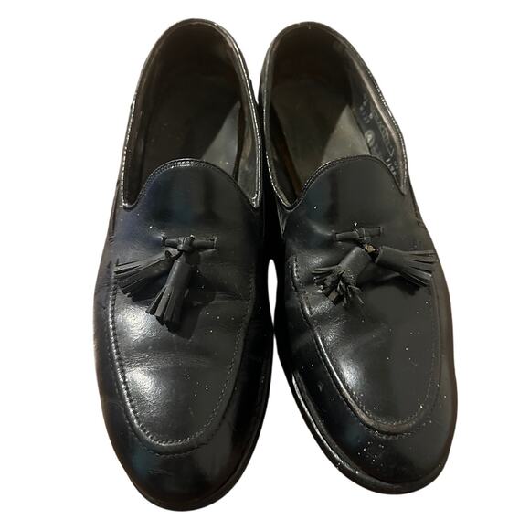 Vintage Oil Resistant Men's Black Leather Tassel Loafers Size 8D - Picture 10 of 10